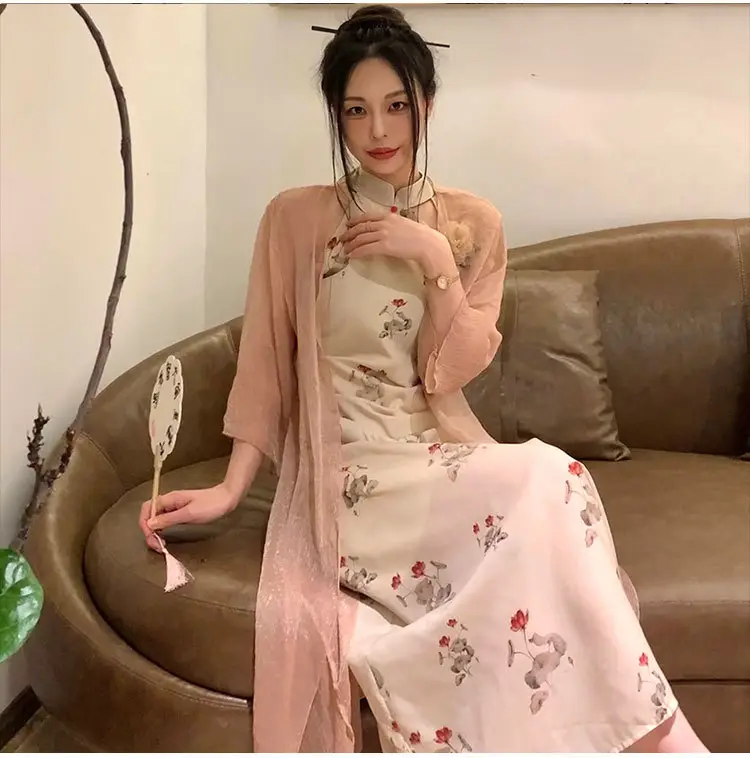 Plus Size Chubby Girls New Chinese Cheongsam Dress 2023 Spring — feature 13