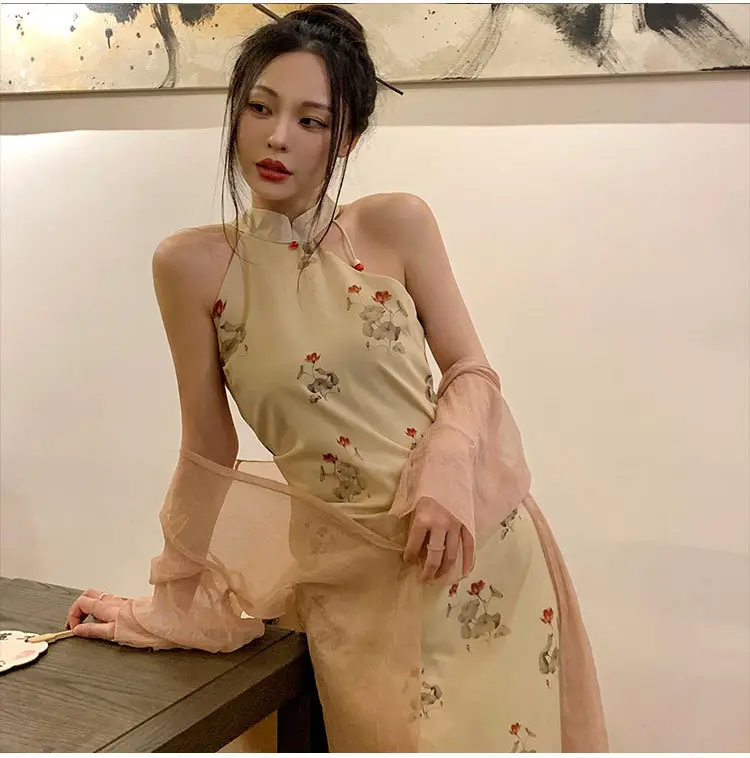 Plus Size Chubby Girls New Chinese Cheongsam Dress 2023 Spring — feature 14