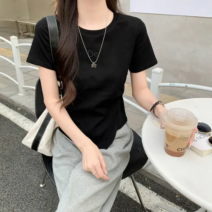 Women Cotton T-Shirt Short Sleeve Summer 2025 - Image 3