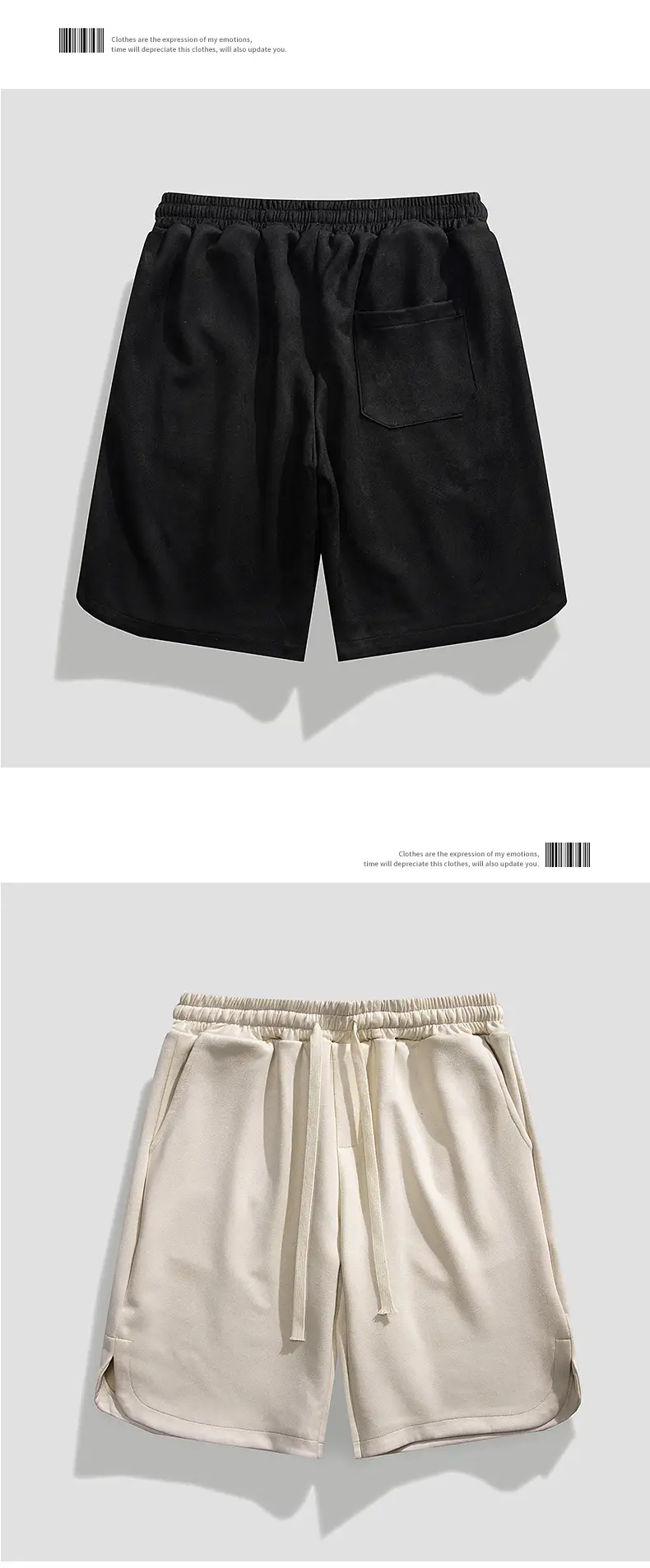 Men Drawstring Sports Shorts Gray Loose Summer Casual — feature 6
