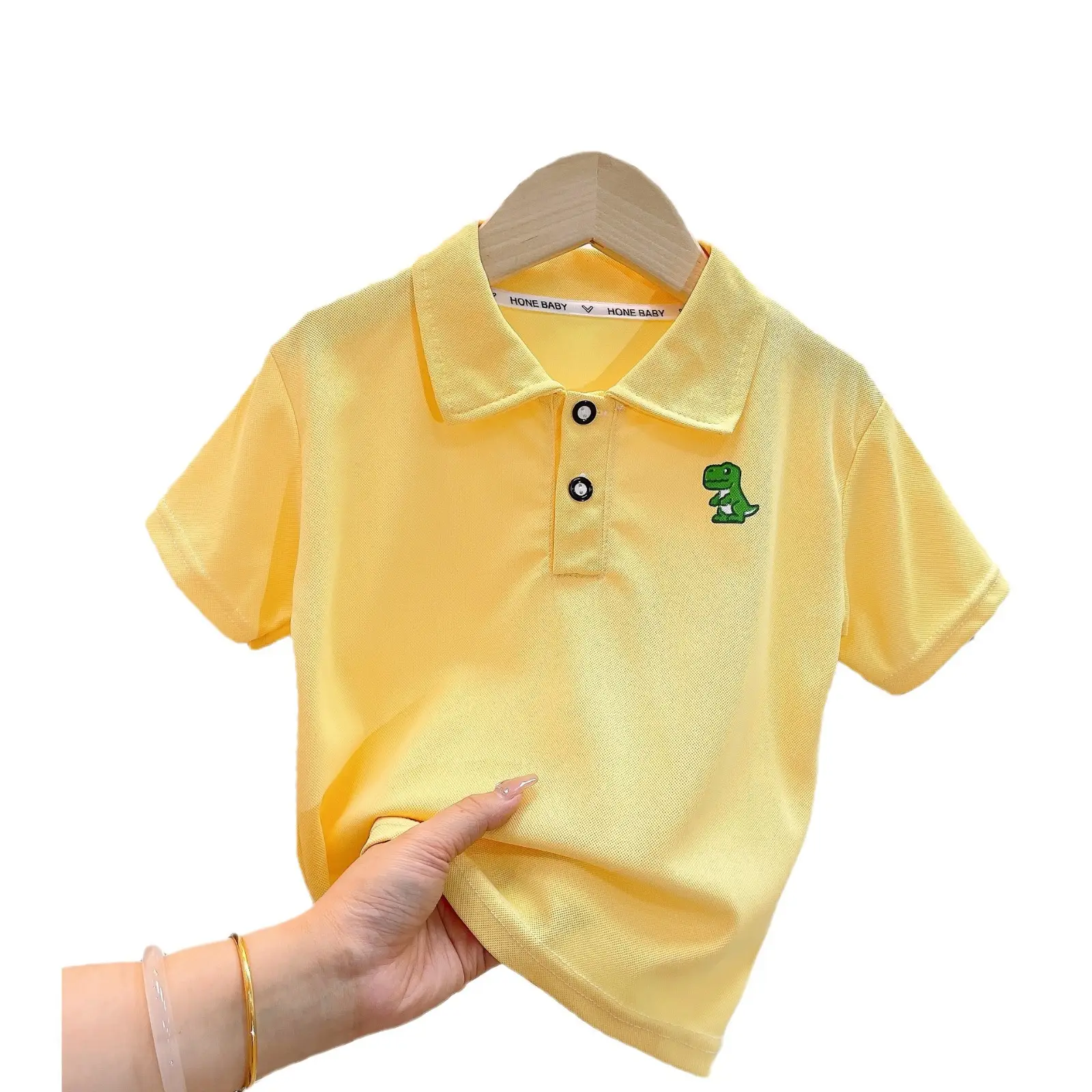 Children's Light Blue Polo Shirt Short Sleeve Summer Wear