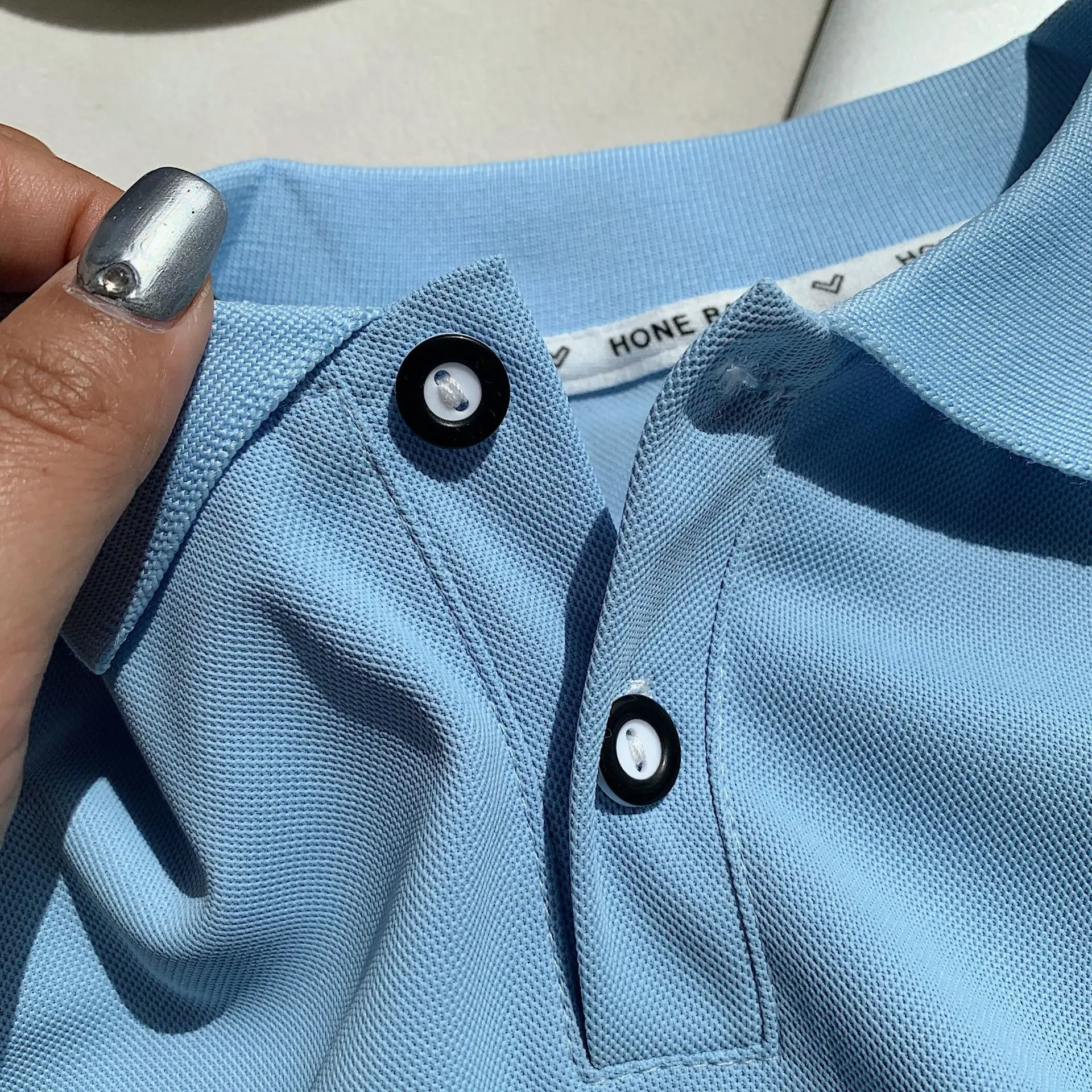 Children's Light Blue Polo Shirt Short Sleeve Summer Wear — feature 2