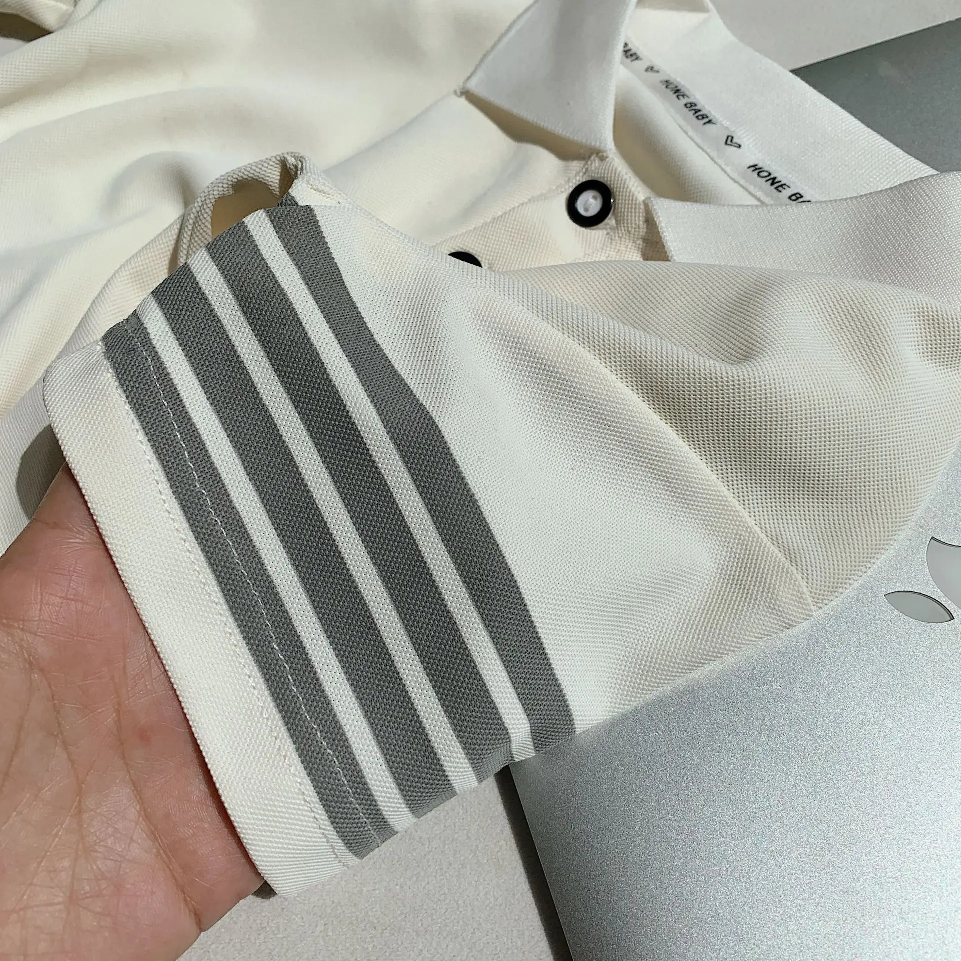 Children's Light Blue Polo Shirt Short Sleeve Summer Wear — feature 5