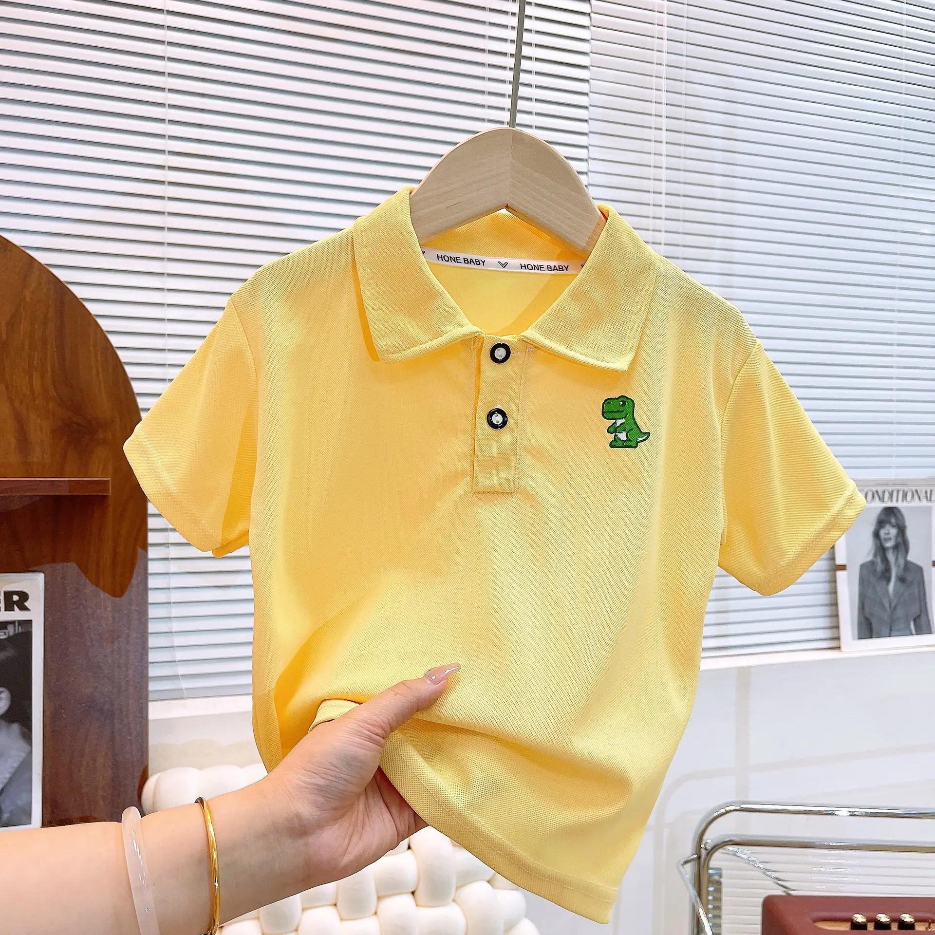 Children's Light Blue Polo Shirt Short Sleeve Summer Wear