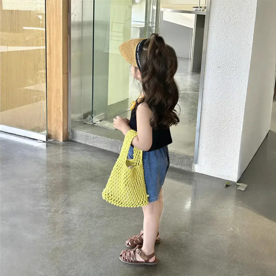 Girls Korean Style Denim Shorts Set 2023 Summer