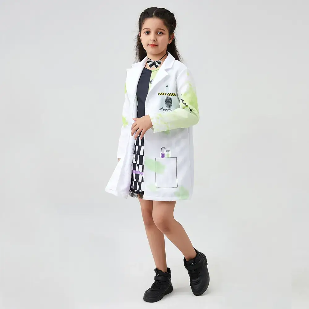 Crazy Scientist Kids Halloween Costume Grey Hair Green Blue Tails - Image 6