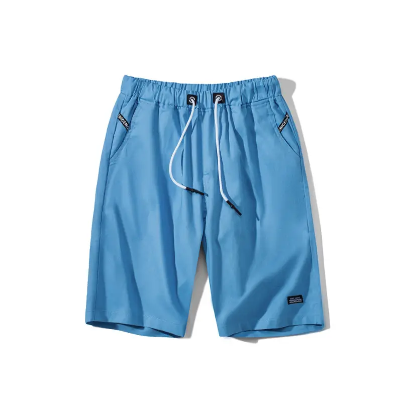 Men Orange Drawstring Shorts Casual Summer Wear - Image 2