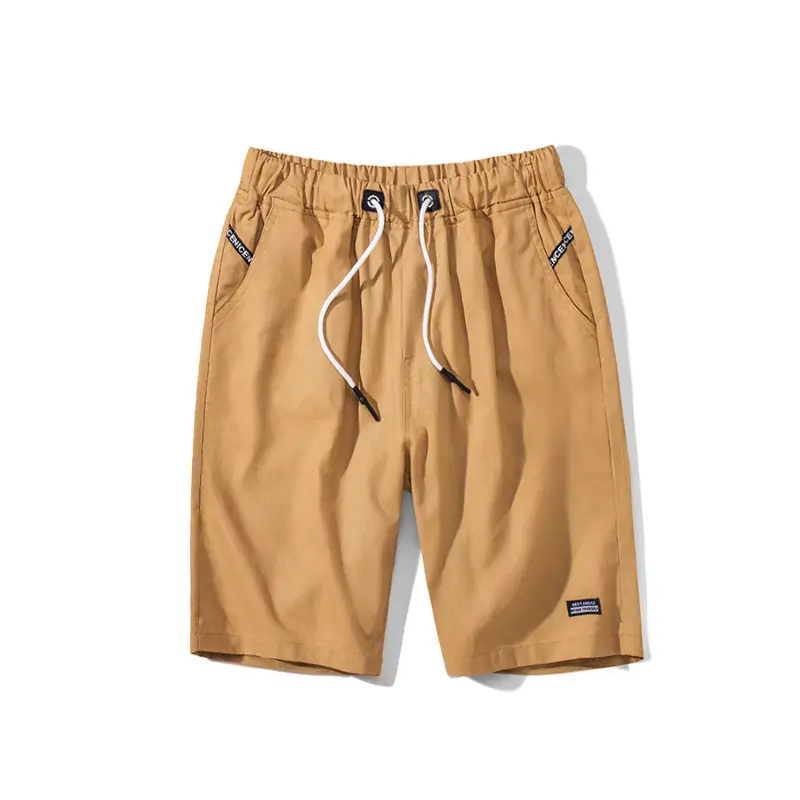 Men Orange Drawstring Shorts Casual Summer Wear - Image 4