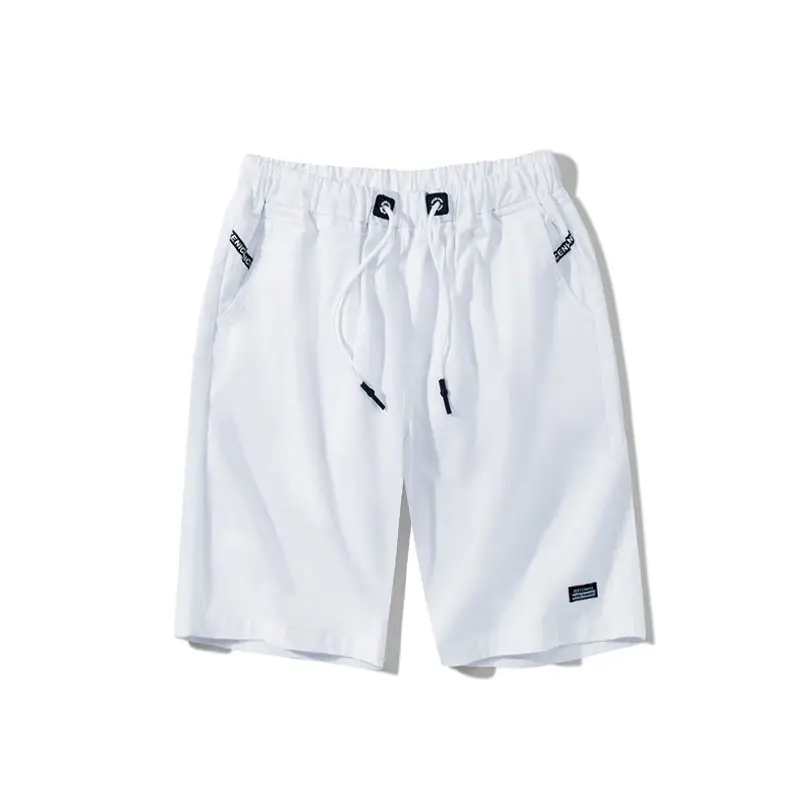 Men Orange Drawstring Shorts Casual Summer Wear - Image 5