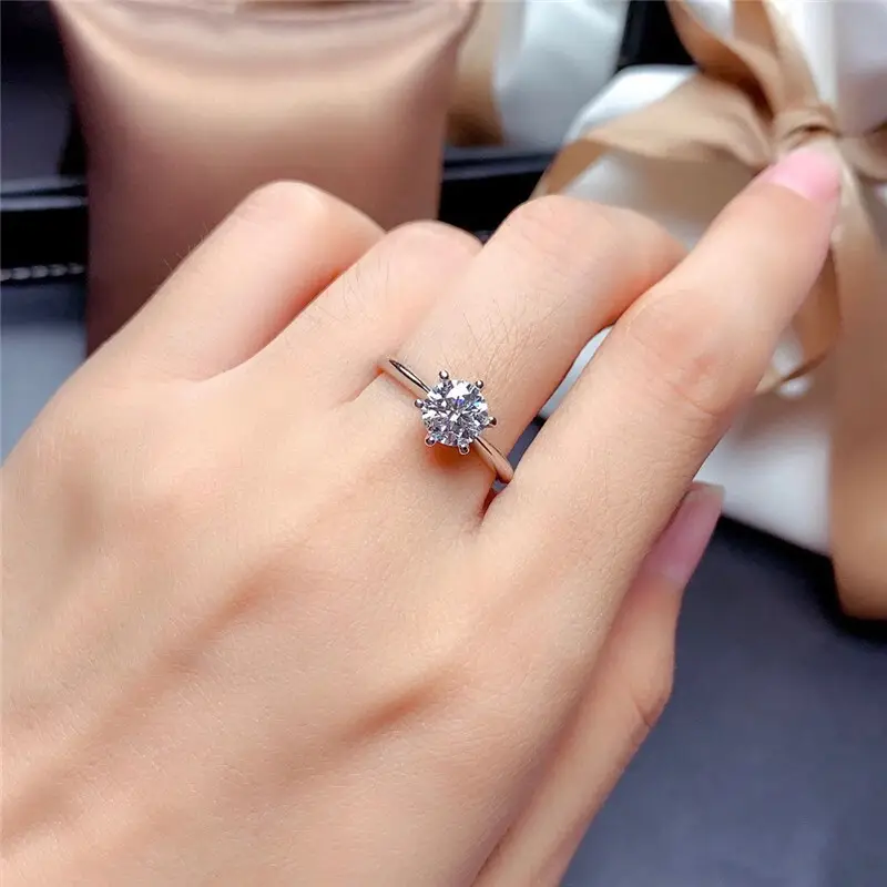 Moissanite Diamond Ring for Men Women Couple Starlight Platinum - Image 9