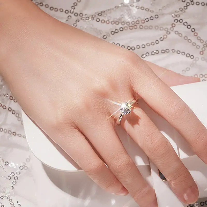 Moissanite Diamond Ring for Men Women Couple Starlight Platinum - Image 11