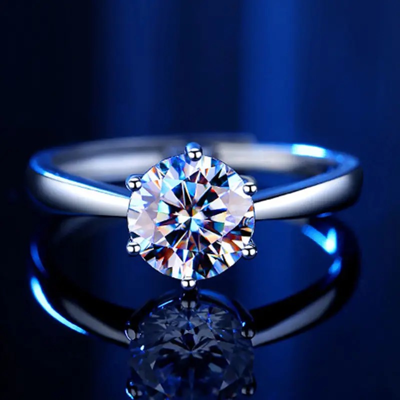 Moissanite Diamond Ring for Men Women Couple Starlight Platinum - Image 2