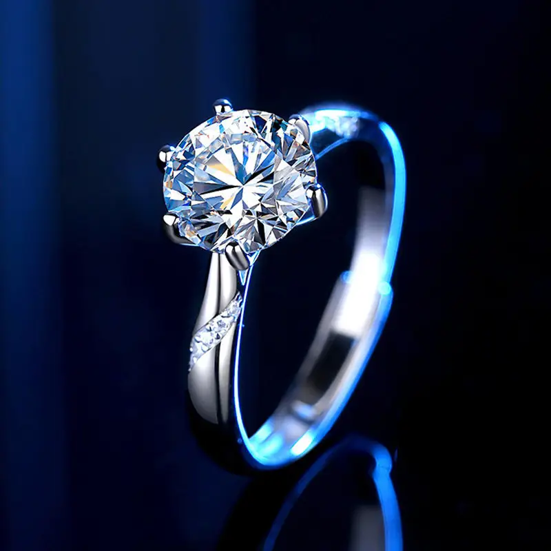 Moissanite Diamond Ring for Men Women Couple Starlight Platinum - Image 4