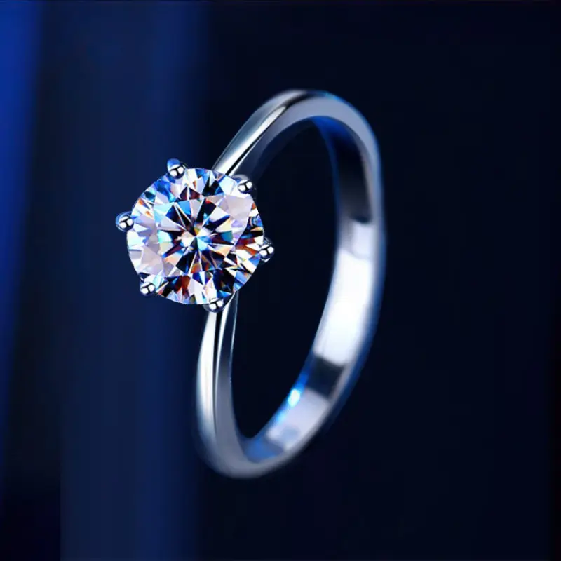 Moissanite Diamond Ring for Men Women Couple Starlight Platinum - Image 5
