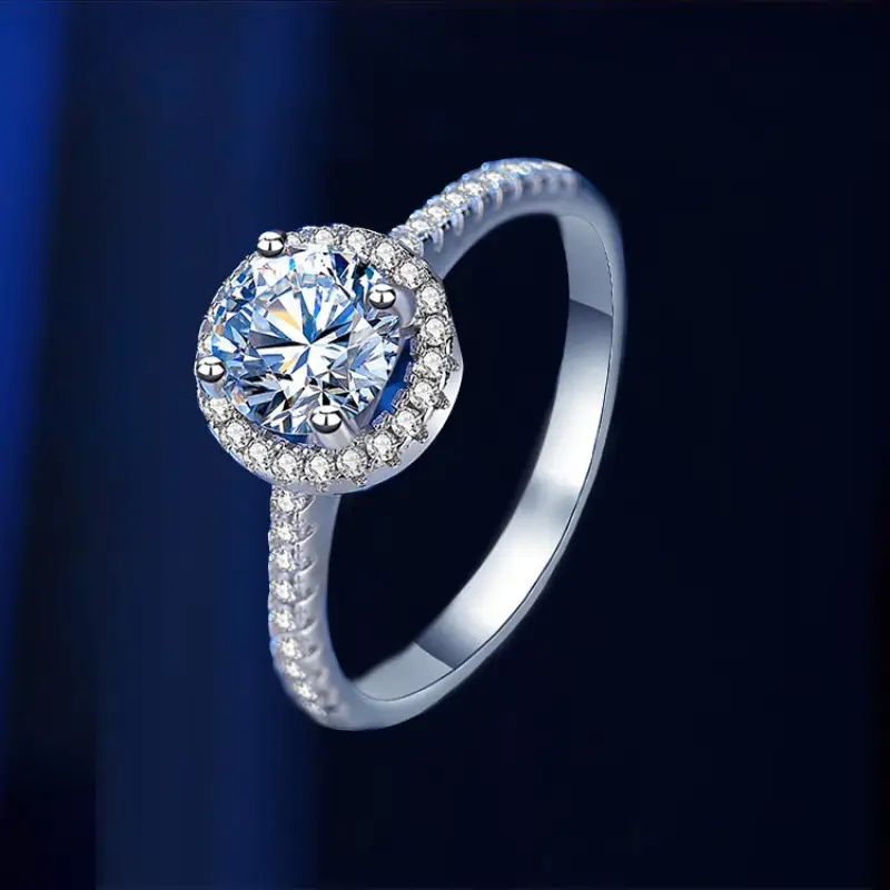 Moissanite Diamond Ring for Men Women Couple Starlight Platinum - Image 6