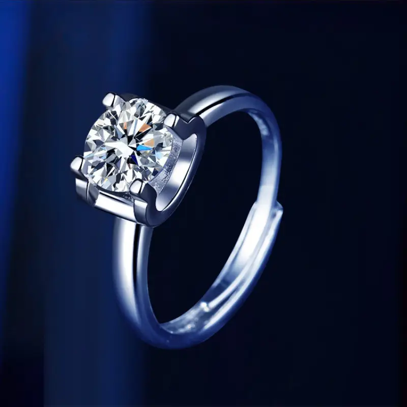 Moissanite Diamond Ring for Men Women Couple Starlight Platinum - Image 7