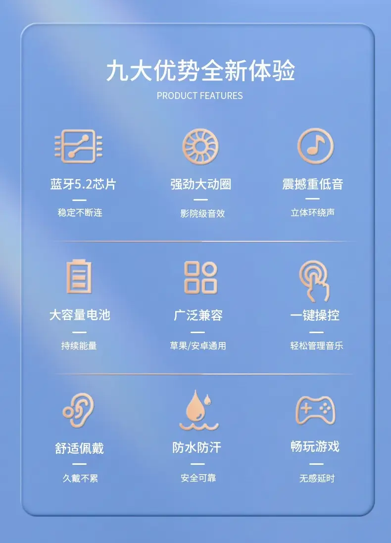 Wireless Bluetooth Headset with 20H Life & Fast Charge — feature 10