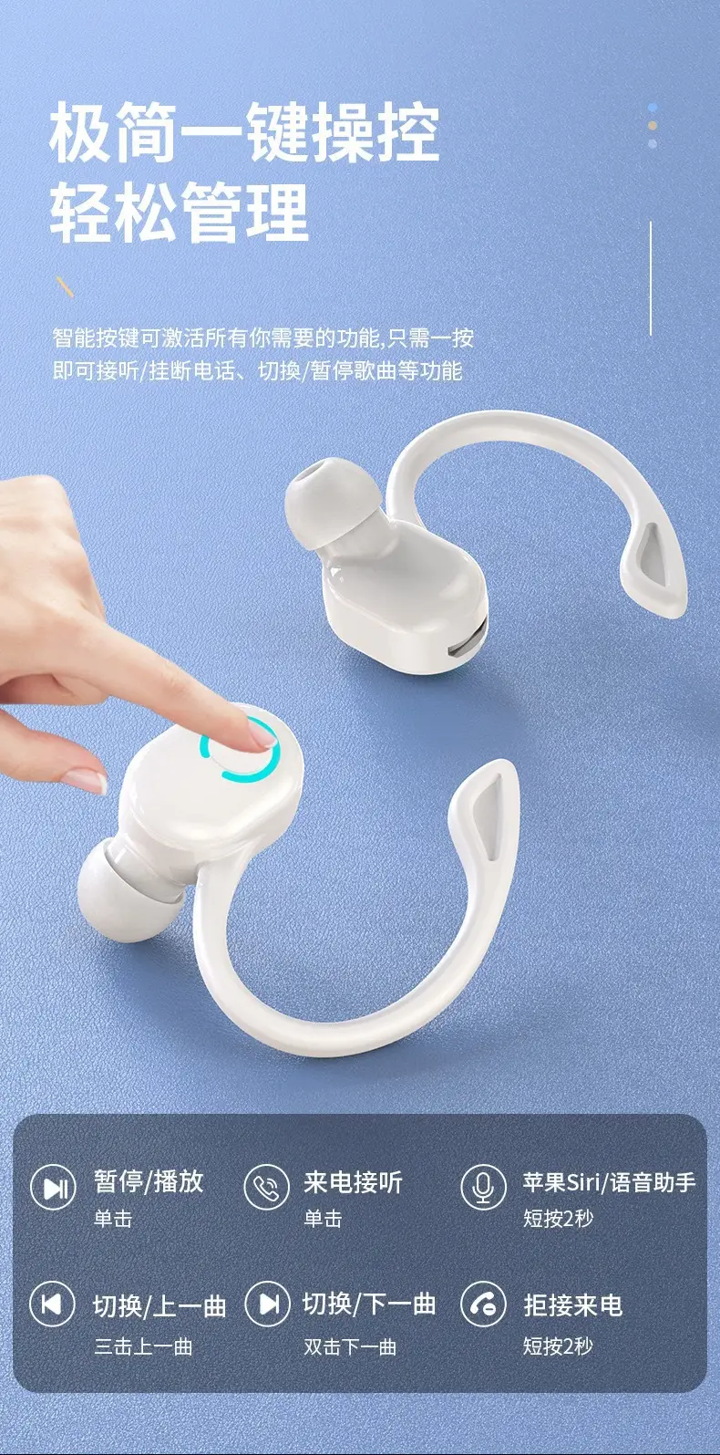 Wireless Bluetooth Headset with 20H Life & Fast Charge — feature 21