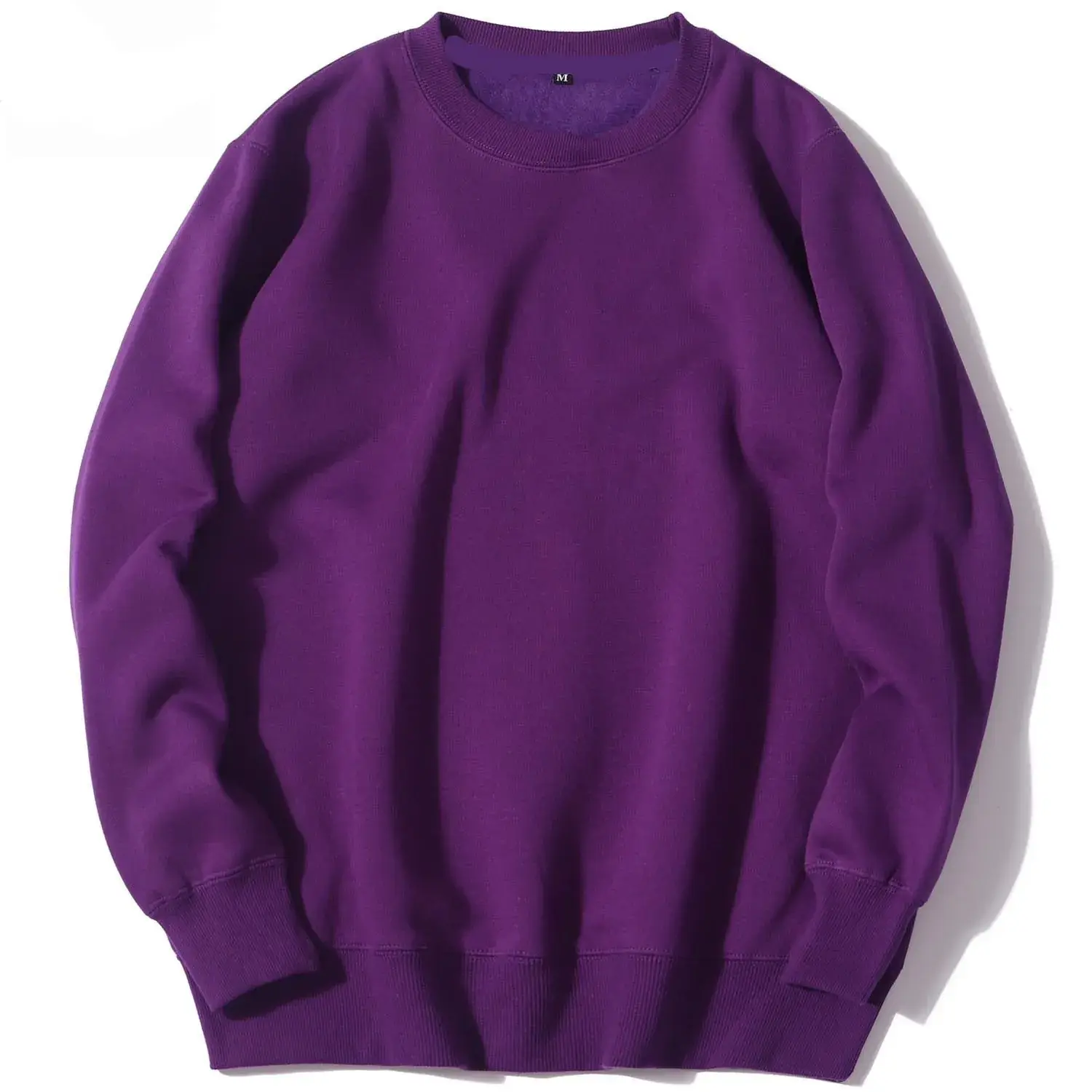 Purple Casual Crewneck Sweatshirt for Men Women