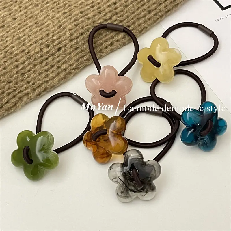 Pink Flower Hair Ring for Women - Image 9