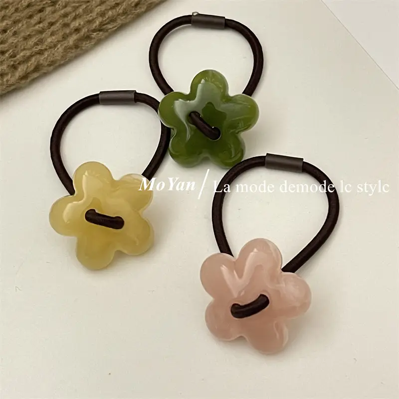 Pink Flower Hair Ring for Women - Image 10