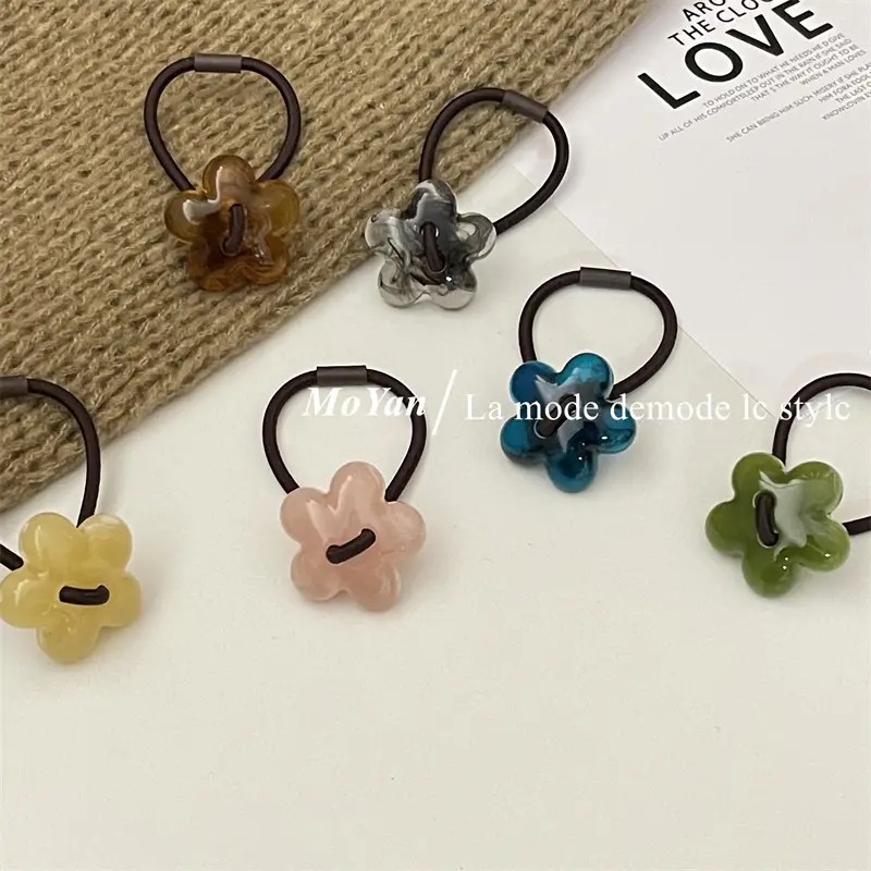 Pink Flower Hair Ring for Women — feature 3