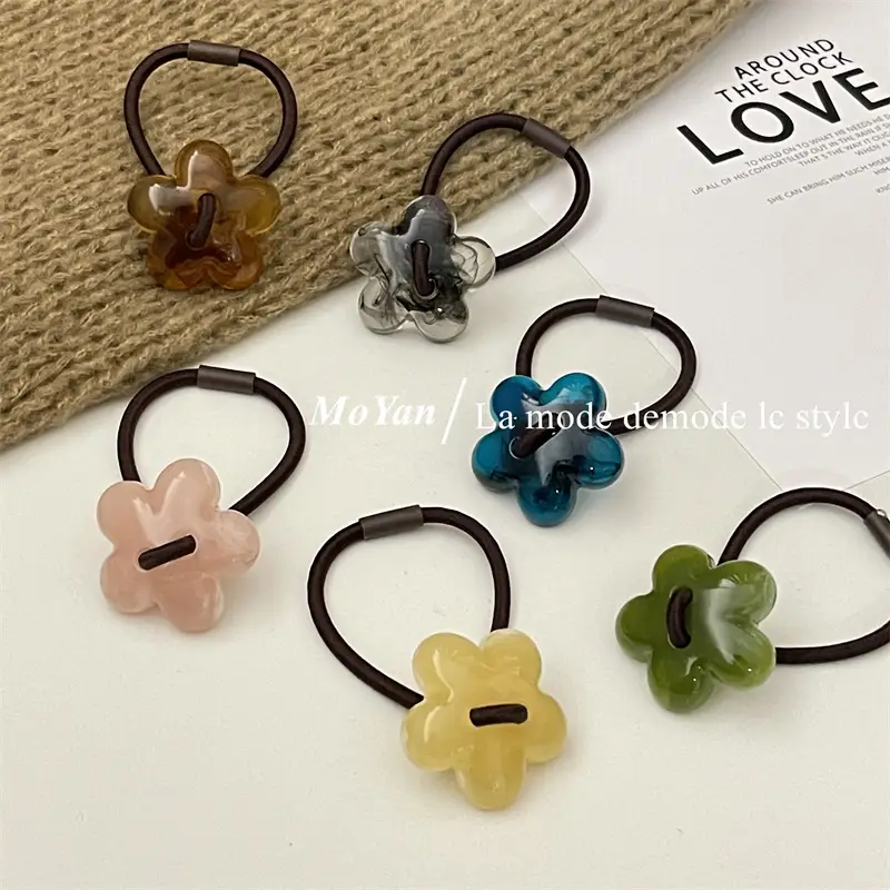 Pink Flower Hair Ring for Women — feature 4