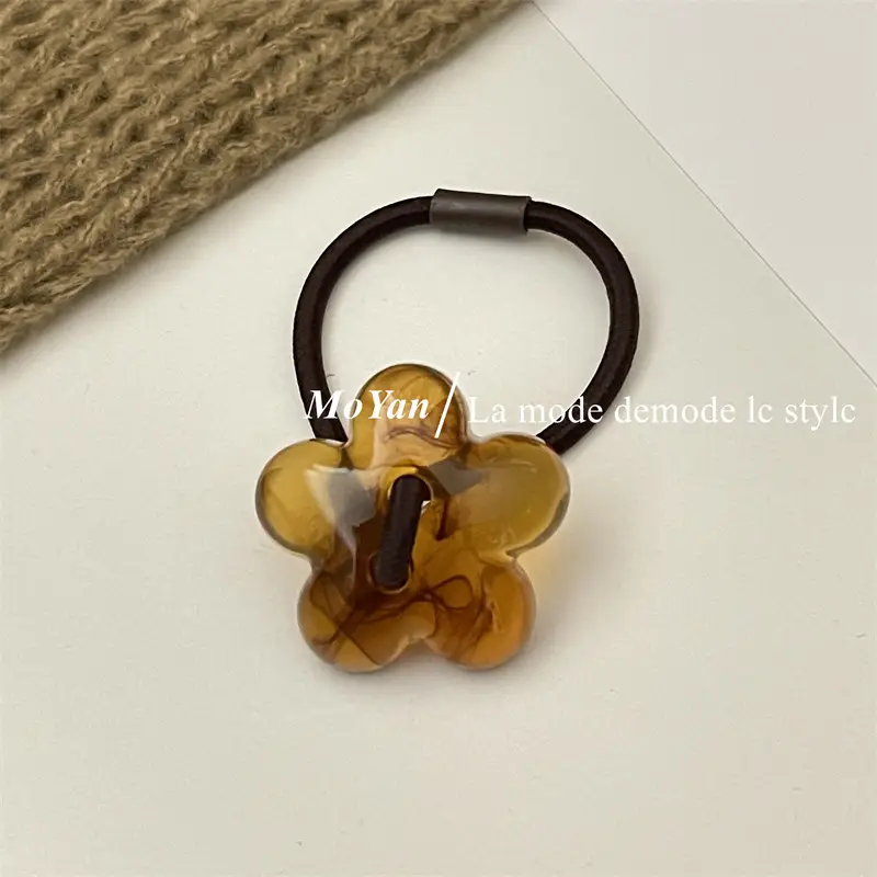 Pink Flower Hair Ring for Women - Image 2