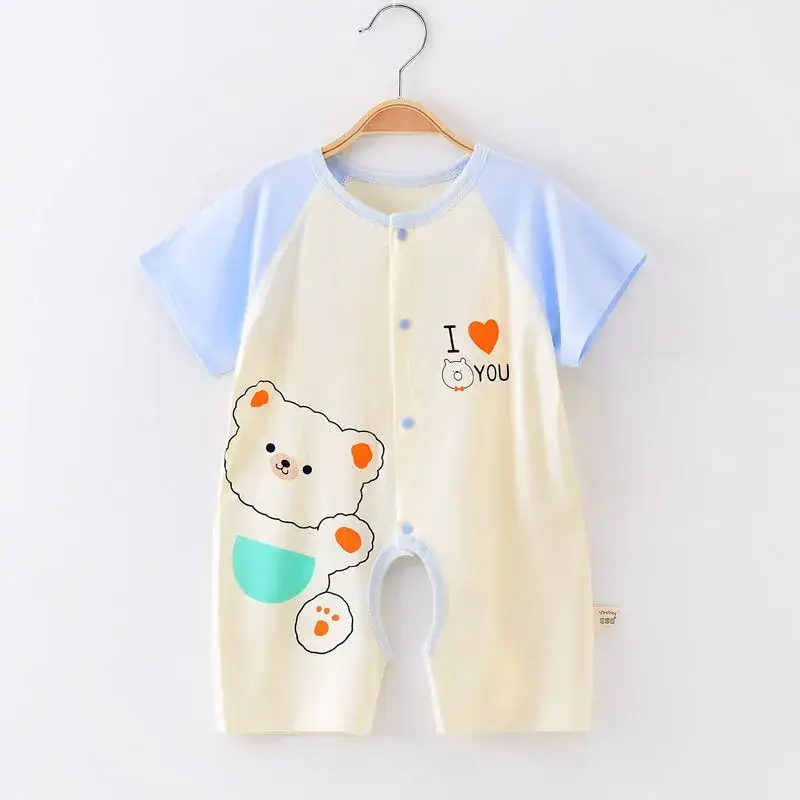 Baby's Pink Love Bear Pajamas Summer Modal Shorts - Image 12