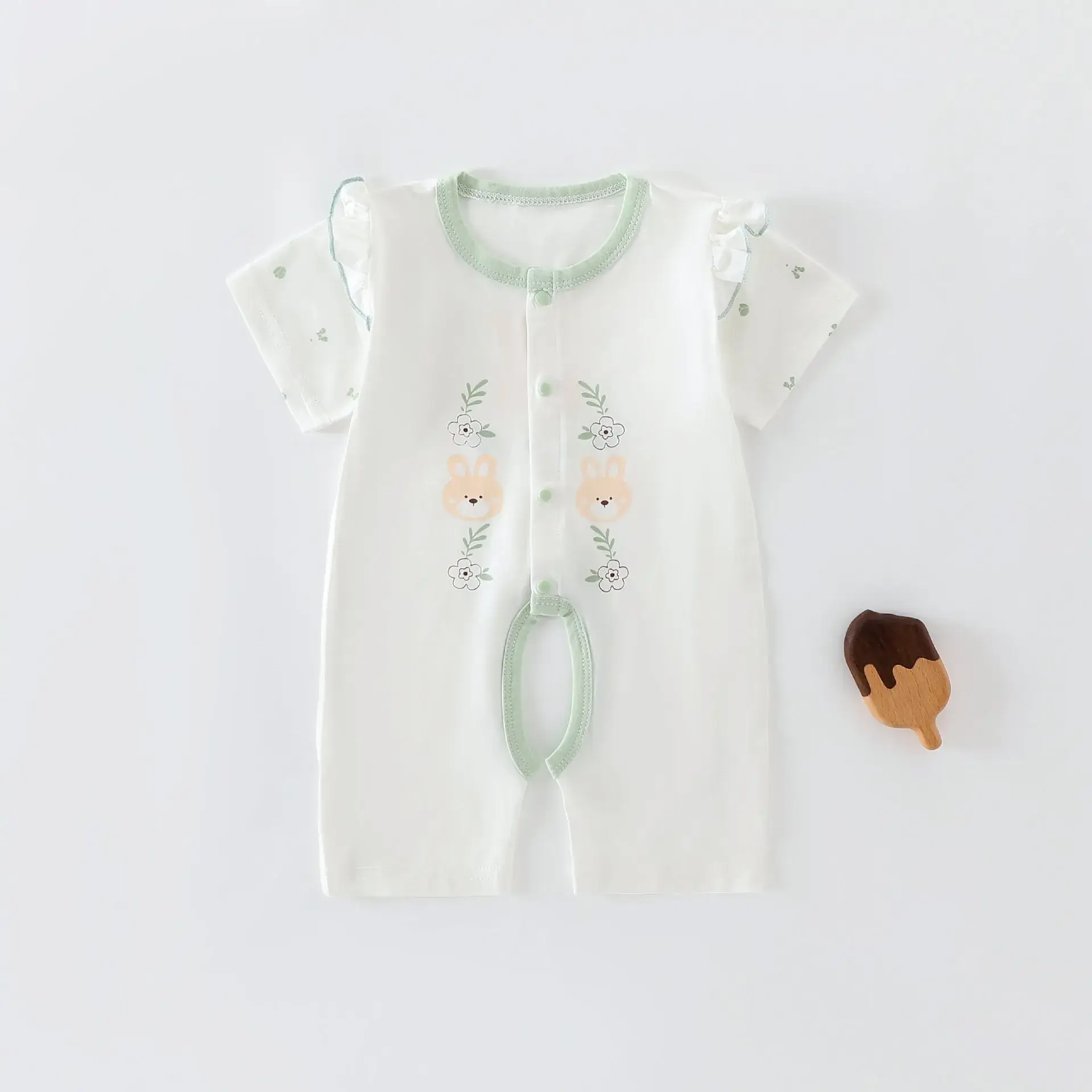 Baby's Pink Love Bear Pajamas Summer Modal Shorts - Image 10