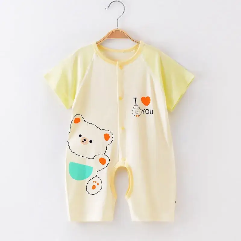 Baby's Pink Love Bear Pajamas Summer Modal Shorts - Image 4