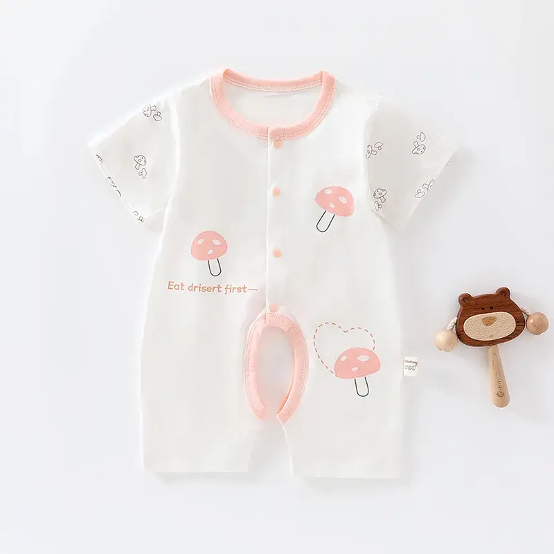 Baby's Pink Love Bear Pajamas Summer Modal Shorts - Image 6