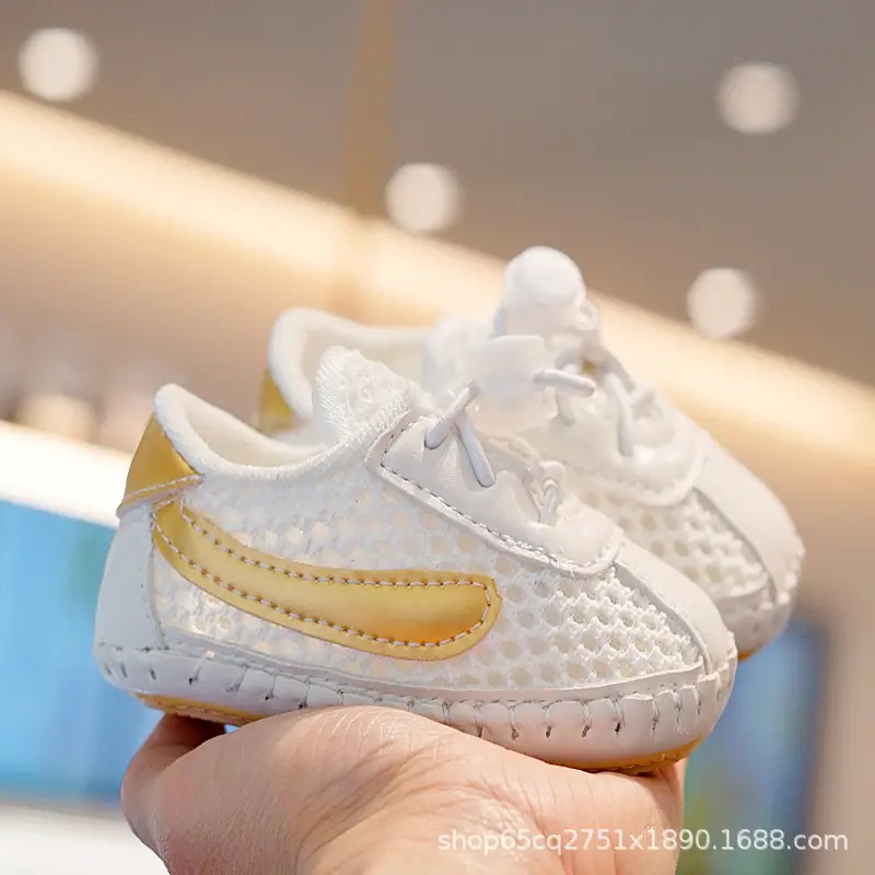 Baby Sandals White Orange Breathable Toddler Shoes