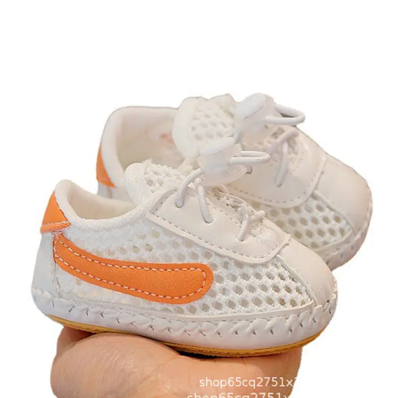 Baby Sandals White Orange Breathable Toddler Shoes