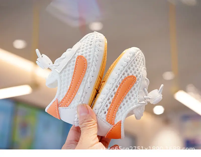 Baby Sandals White Orange Breathable Toddler Shoes — feature 3