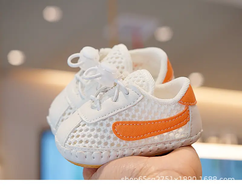 Baby Sandals White Orange Breathable Toddler Shoes — feature 4