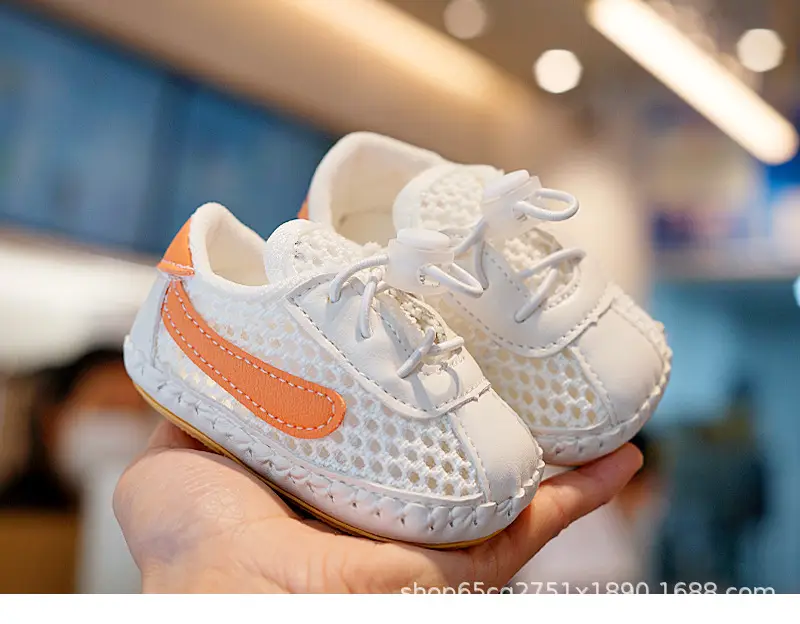 Baby Sandals White Orange Breathable Toddler Shoes — feature 5