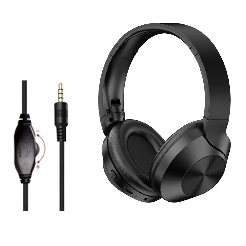 Black Over-Ears Headset with 3.5 Wired Cable - Image 4