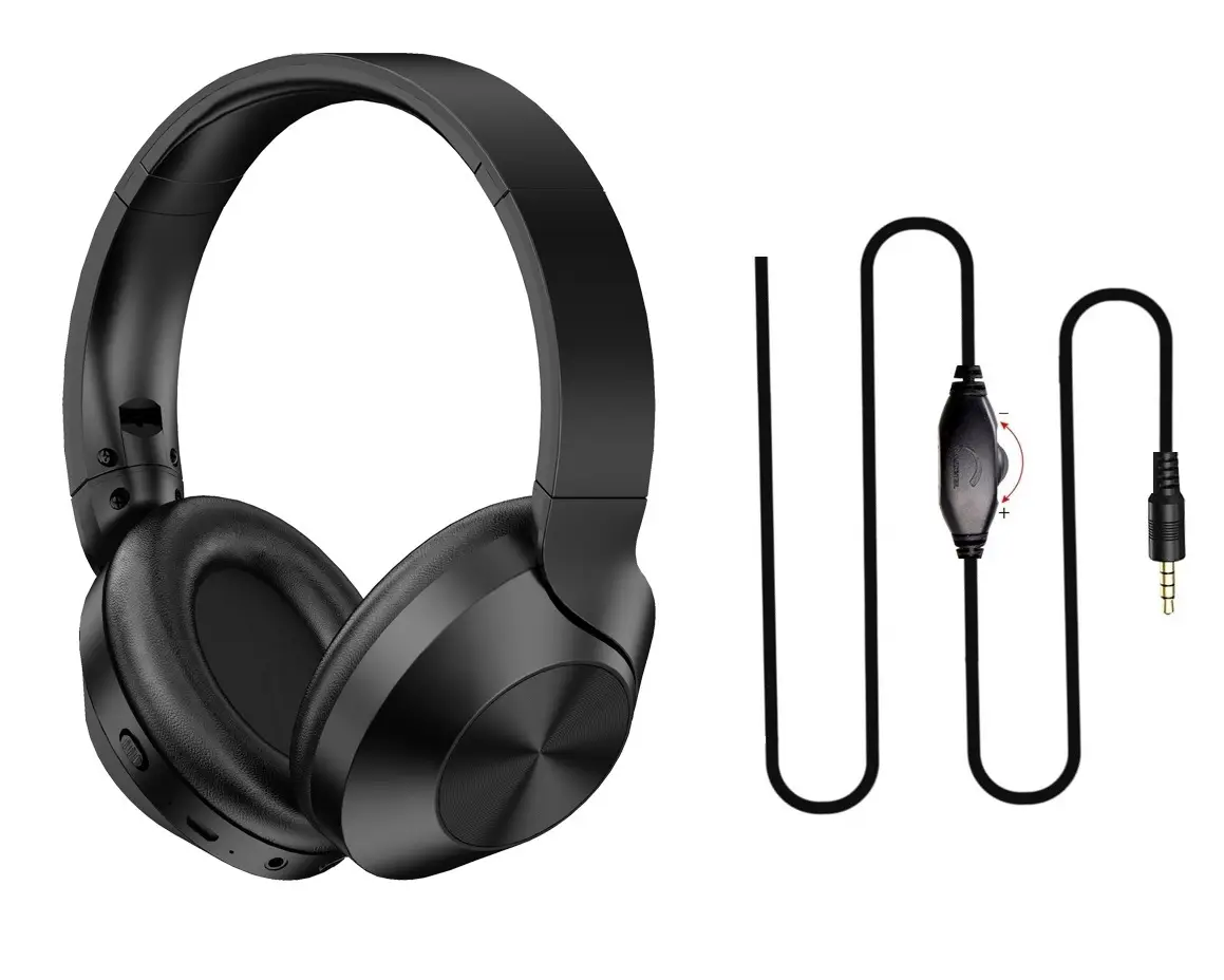 Black Over-Ears Headset with 3.5 Wired Cable — feature 2