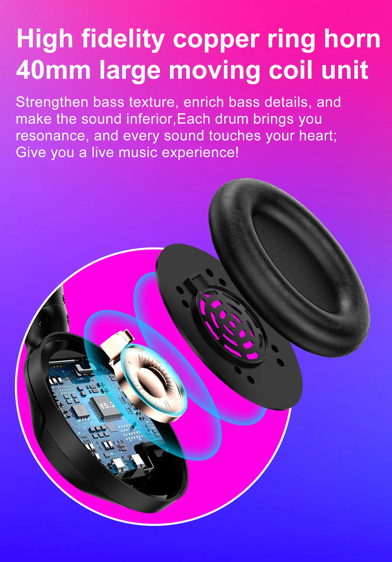 Black Over-Ears Headset with 3.5 Wired Cable — feature 3