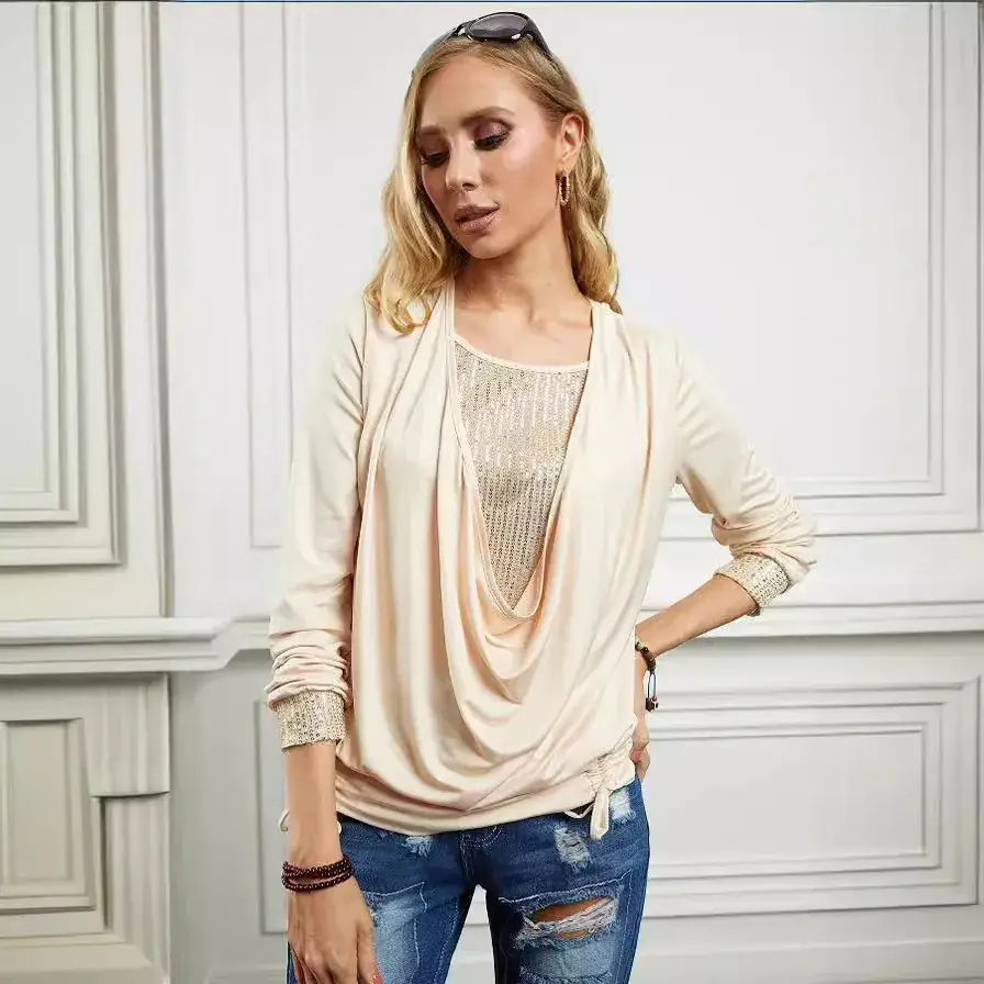 2025 Spring Sequin Long Sleeve Women's Top - Image 11