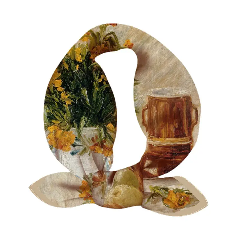 Sunflower Silk Scarf 53cm Oil Painting Design