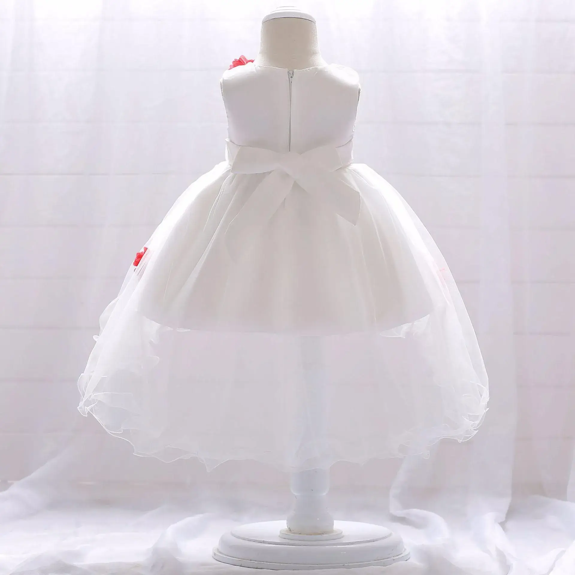 Baby Princess Dress Cream Floral Puffy 1 Year Old - Image 7