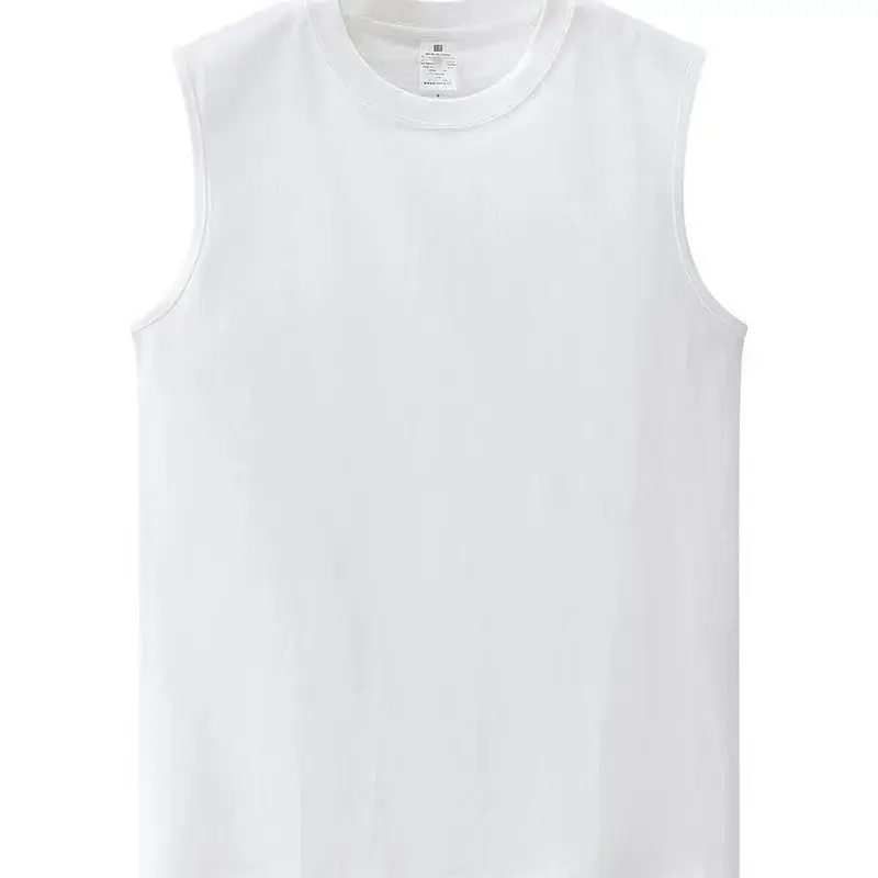 2023 Men's White Sleeveless T-Shirt Summer Vest - Image 8