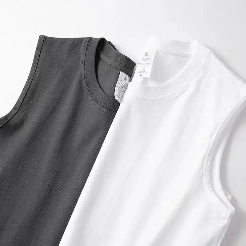 2023 Men's White Sleeveless T-Shirt Summer Vest — feature 16