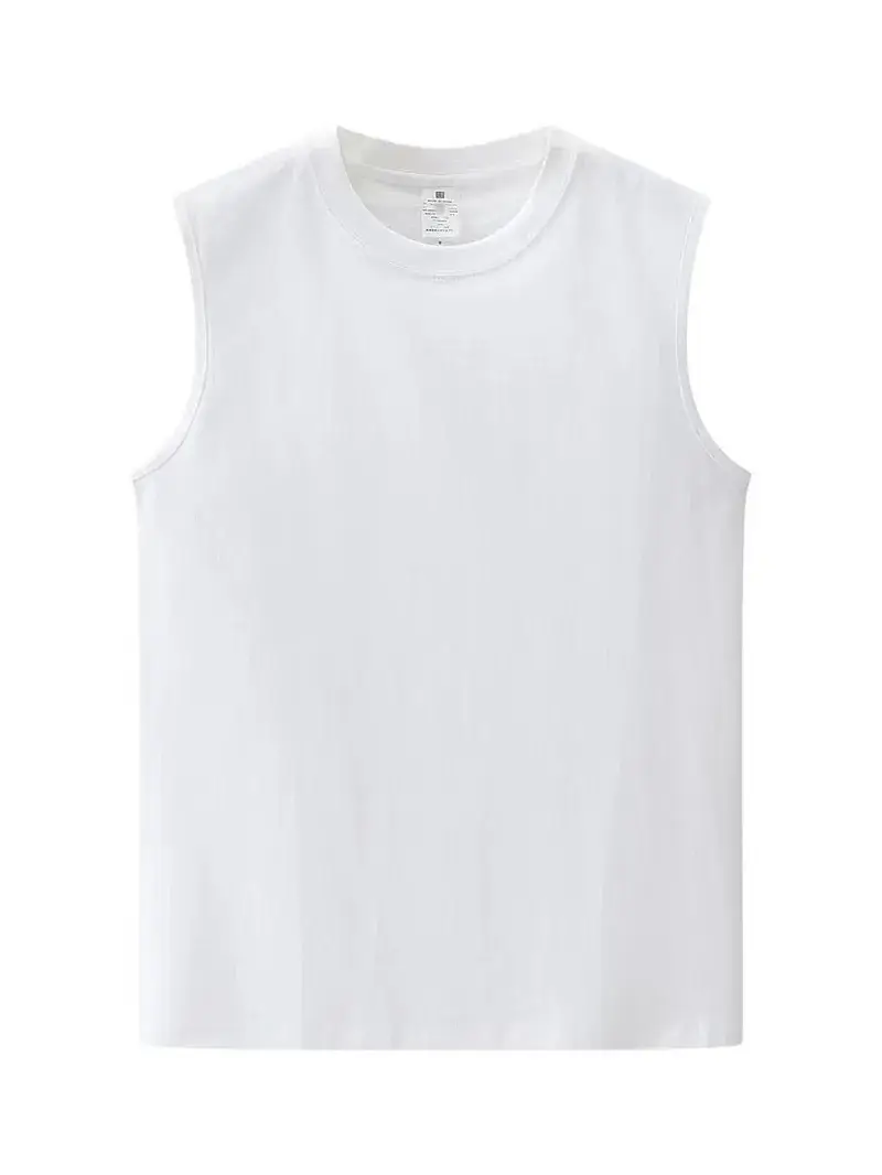 2023 Men's White Sleeveless T-Shirt Summer Vest — feature 21