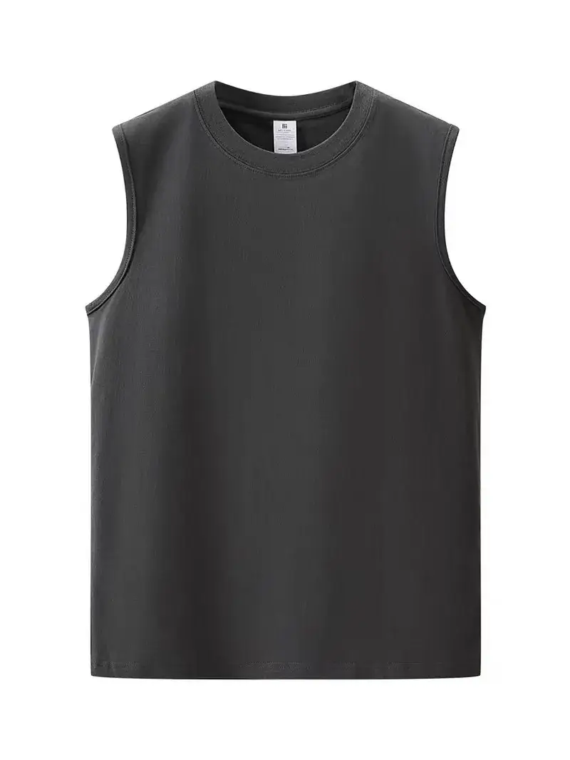2023 Men's White Sleeveless T-Shirt Summer Vest - Image 3