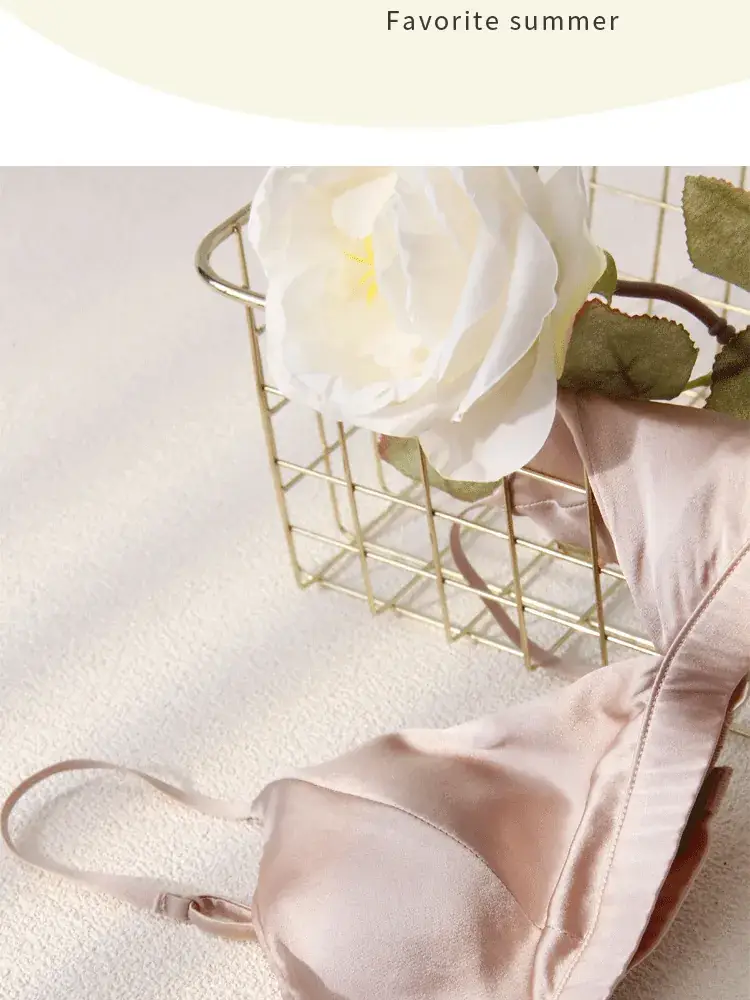 Silk Underwear Thin Strap Mulberry Silk French No Steel Ring Triangle Cup Small Chest — feature 16