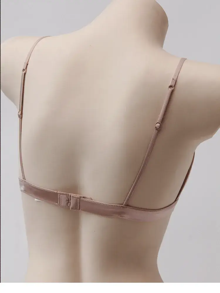 Silk Underwear Thin Strap Mulberry Silk French No Steel Ring Triangle Cup Small Chest — feature 27