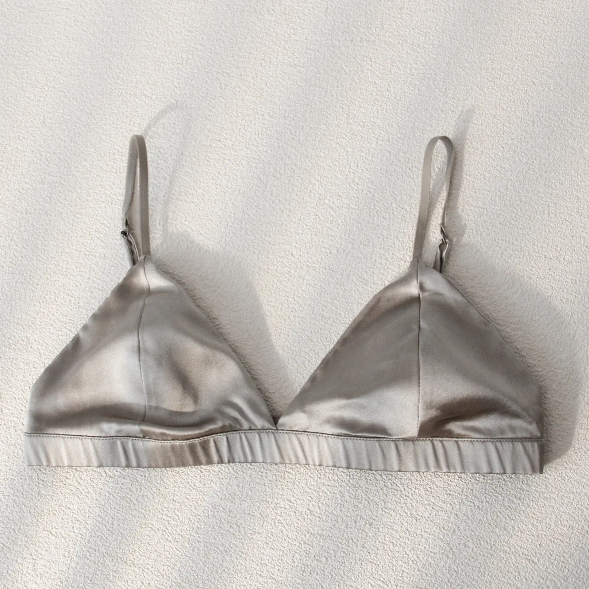 Silk Underwear Thin Strap Mulberry Silk French No Steel Ring Triangle Cup Small Chest